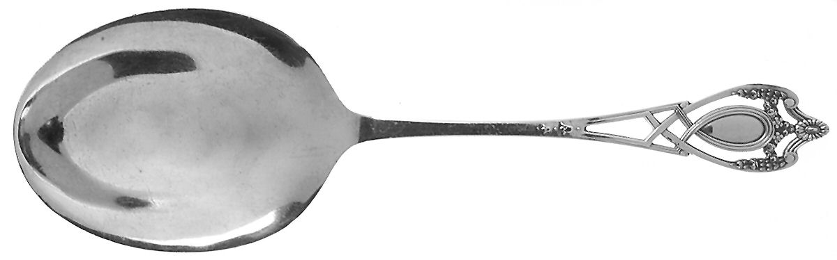 Monticello (Sterling, 1908) Small Solid Berry/Casserole Spoon by Lunt Silver-1