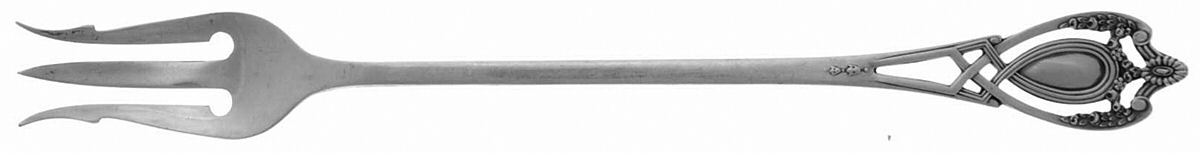 Monticello (Sterling, 1908) Short Handle Pickle/Olive Fork by Lunt Silver-1
