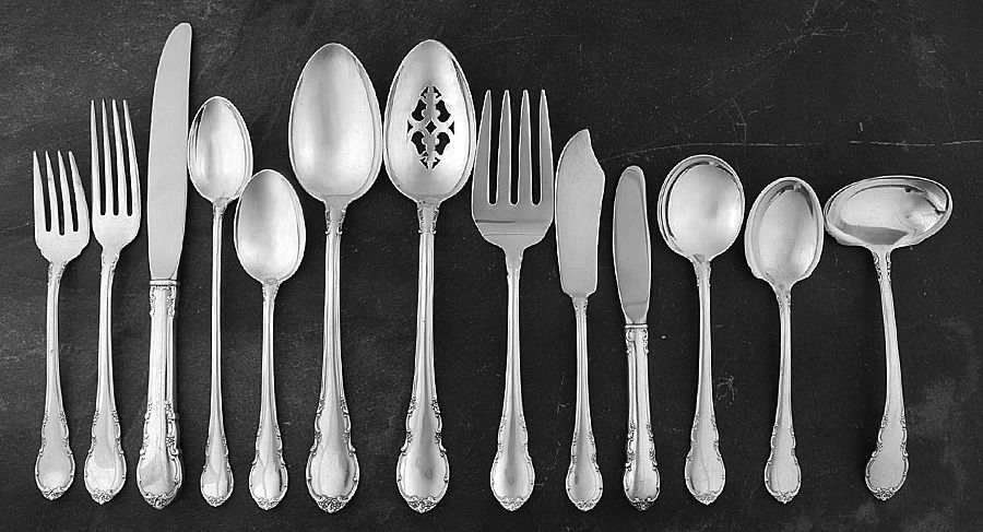 Modern Victorian (Sterling, 1941, No Monos) 62 Piece Estate Set by Lunt Silver-1