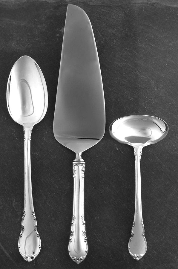 Modern Victorian (Sterling, 1941, No Monos) 3 Piece Completer Set by Lunt Silver-1