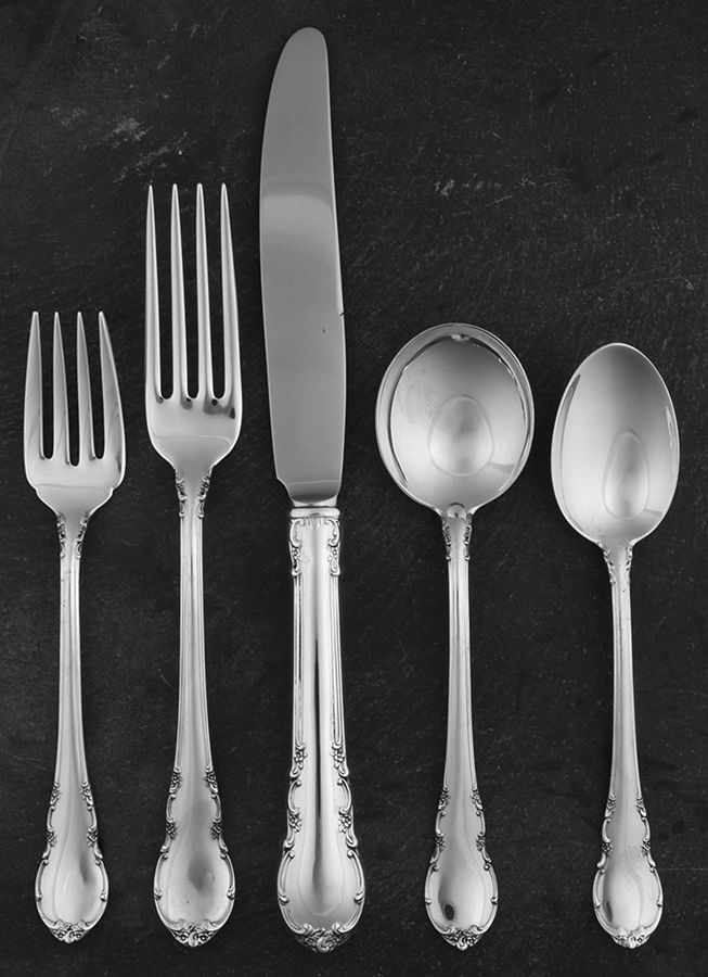 Modern Victorian (Sterling, 1941, No Monos) 5 Piece Dinner Size Setting by Lunt Silver-1