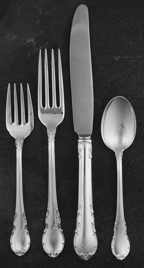 Modern Victorian (Sterling, 1941, No Monos) 4 Piece Dinner Size Setting by Lunt Silver-1
