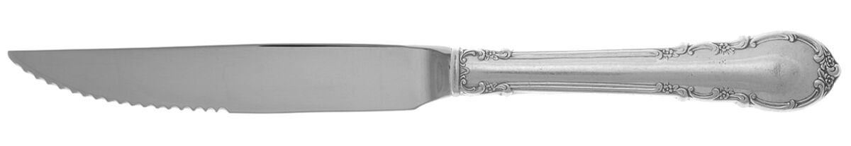 Modern Victorian (Sterling, 1941, No Monos) Steak Knife Individual Hollow, Serrate HC by Lunt Silver-1