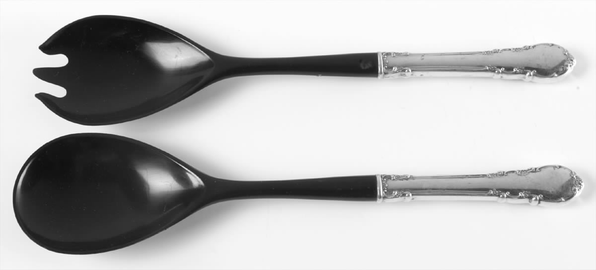 Modern Victorian (Sterling, 1941, No Monos) Plastic Bowl 2-Piece Salad Set by Lunt Silver-1