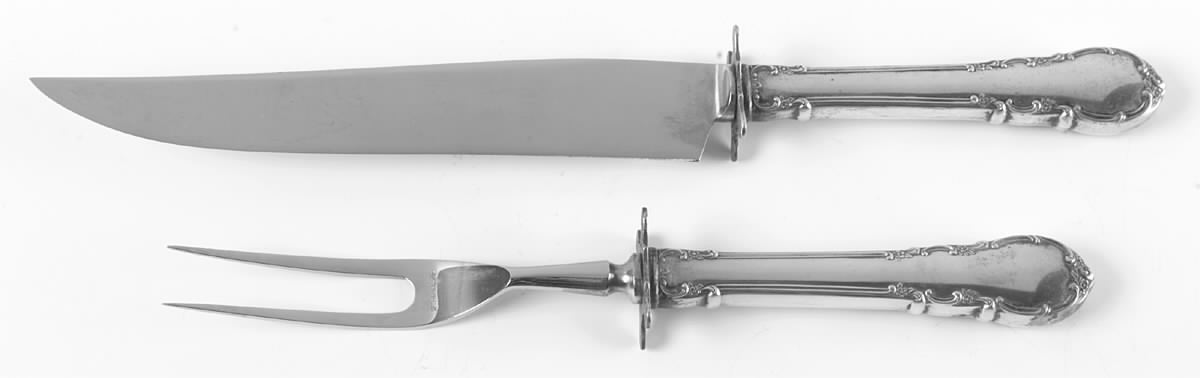 Modern Victorian (Sterling, 1941, No Monos) Small Stainless Blade 2-Piece Steak Carving Set by Lunt Silver-1