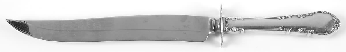 Modern Victorian (Sterling, 1941, No Monos) Large Stainless Blade Roast Carving Knife by Lunt Silver-1