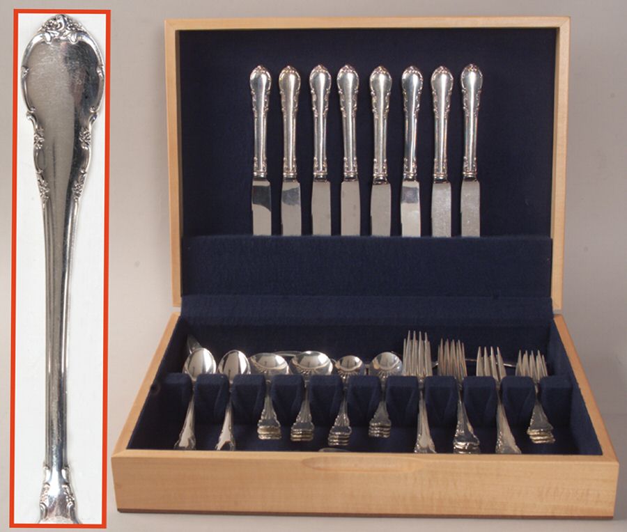 Modern Victorian (Sterling, 1941, No Monos) 54 Piece Set by Lunt Silver-1
