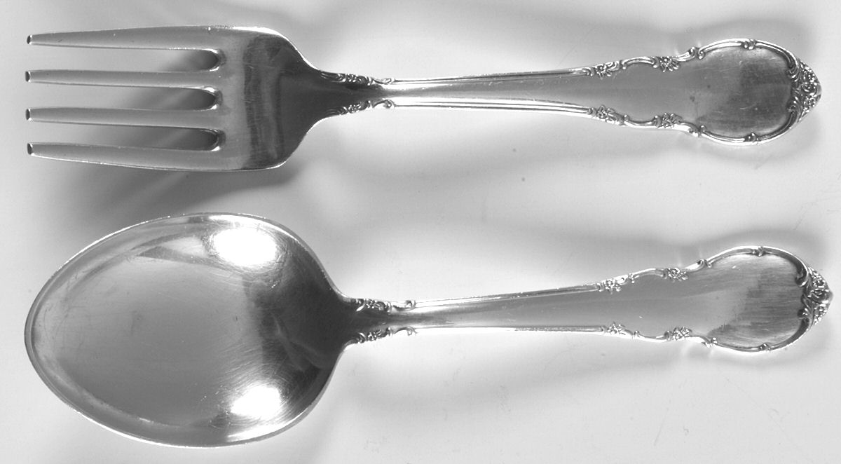 Modern Victorian (Sterling, 1941, No Monos) 2 Pc Baby Set (BF, BS) by Lunt Silver-1