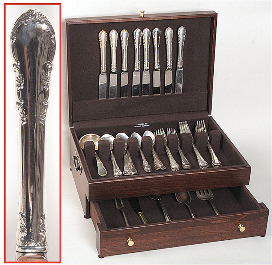 Modern Victorian (Sterling, 1941, No Monos) 46 Piece Set by Lunt Silver-1