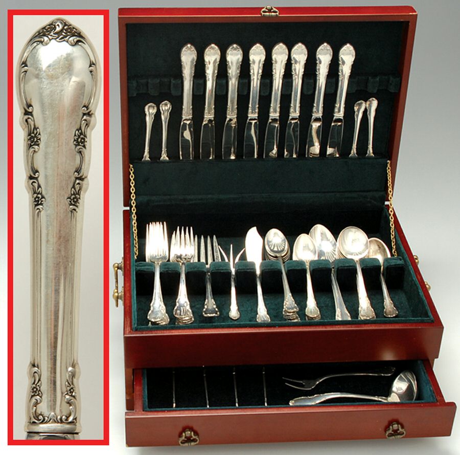 Modern Victorian (Sterling, 1941, No Monos) 72 Piece Set by Lunt Silver-1