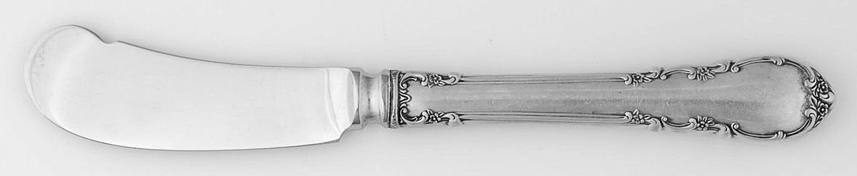 Modern Victorian (Sterling, 1941, No Monos) Butter Spreader Hollow Hdl-Paddle/Stainless Blade by Lunt Silver-1