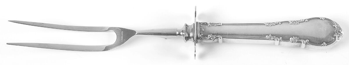 Modern Victorian (Sterling, 1941, No Monos) Large Stainless-Prong Roast Carving Fork by Lunt Silver-1