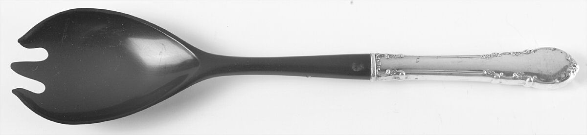 Modern Victorian (Sterling, 1941, No Monos) Salad Serving Fork with Plastic Prongs by Lunt Silver-1