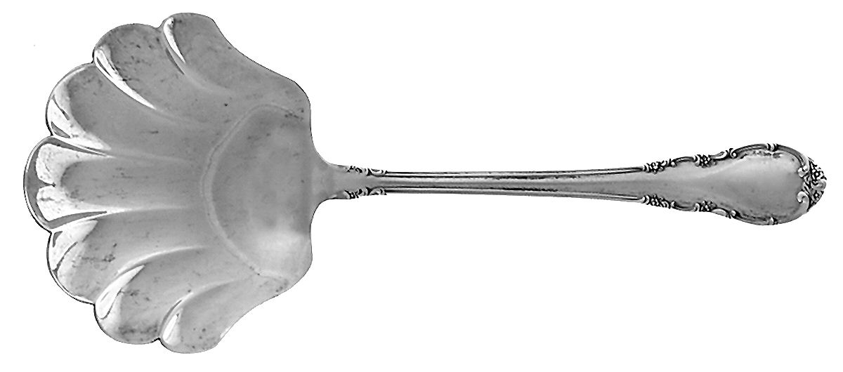 Modern Victorian (Sterling, 1941, No Monos) Solid Nut Serving Spoon by Lunt Silver-1
