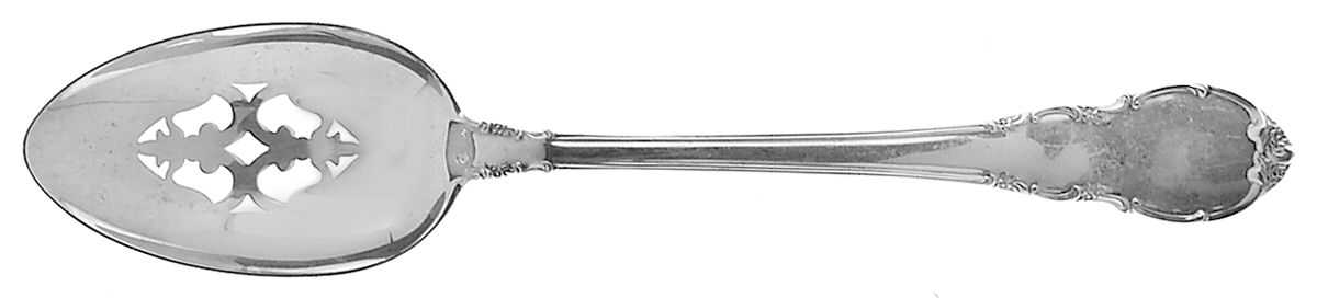 Modern Victorian (Sterling, 1941, No Monos) Pierced Tablespoon (Serving Spoon) by Lunt Silver-1