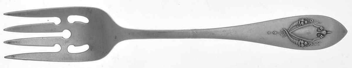Mount Vernon (Sterling, 1905) Large Ramekin Fork by Lunt Silver-1
