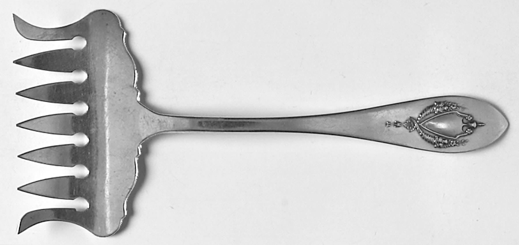 Mount Vernon (Sterling, 1905) Large Solid Tined Sardine Serving Fork by Lunt Silver-1