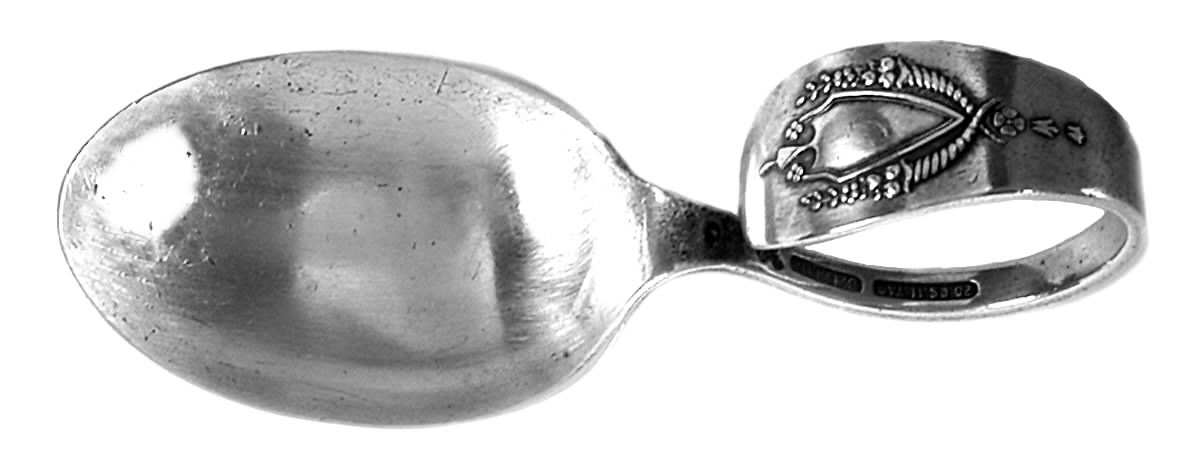 Mount Vernon (Sterling, 1905) Curved Handle Baby Spoon by Lunt Silver-1