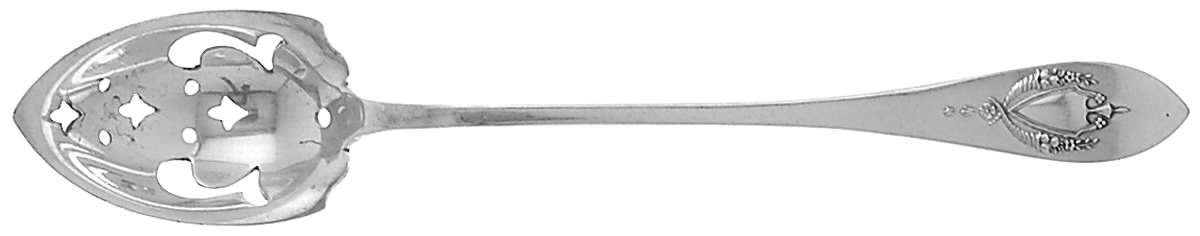 Mount Vernon (Sterling, 1905) Pierced Bowl Short Handle Olive Spoon by Lunt Silver-1