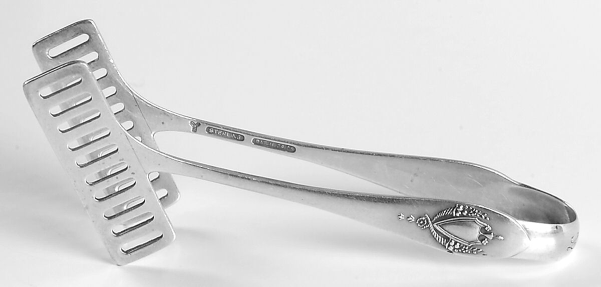 Mount Vernon (Sterling, 1905) Solid Individual Asparagus Tongs by Lunt Silver-1