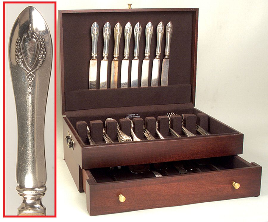 Mount Vernon (Sterling, 1905) 56 Piece Set by Lunt Silver-1