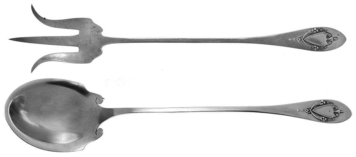 Mount Vernon (Sterling, 1905) 2 Pc Large Lettuce Serving Set by Lunt Silver-1