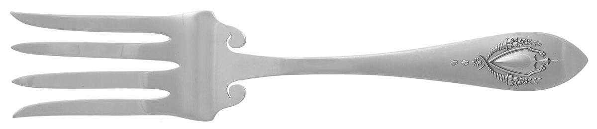 Mount Vernon (Sterling, 1905) Medium Solid Cold Meat Serving Fork by Lunt Silver-1