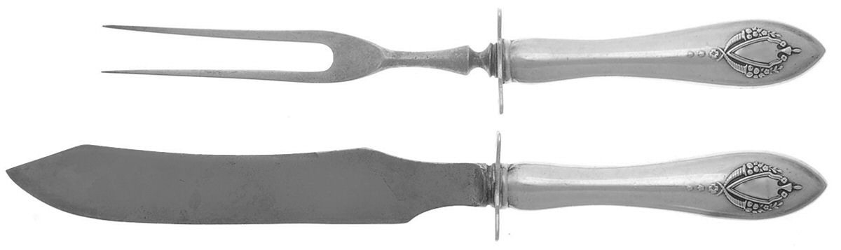 Mount Vernon (Sterling, 1905) Small Stainless Blade 2-Piece Steak Carving Set by Lunt Silver-1
