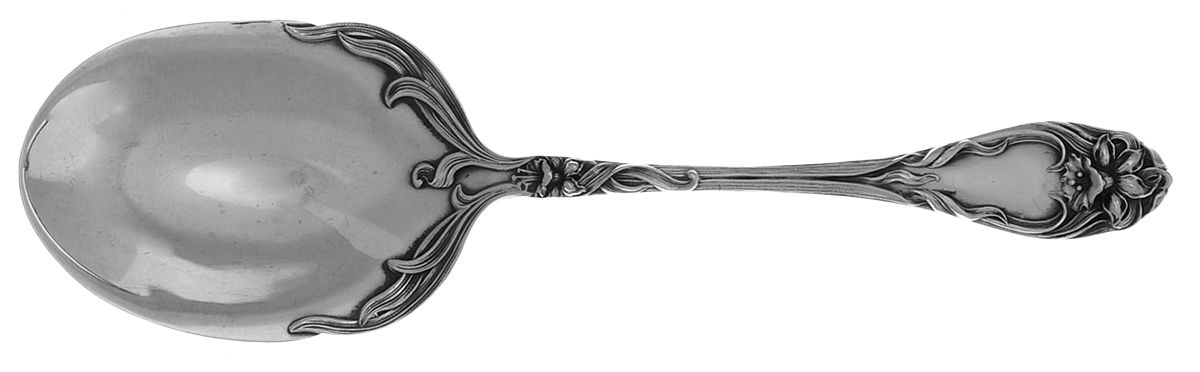 Narcissus (Sterling, 1903) Small Solid Berry/Casserole Spoon by Lunt Silver-1