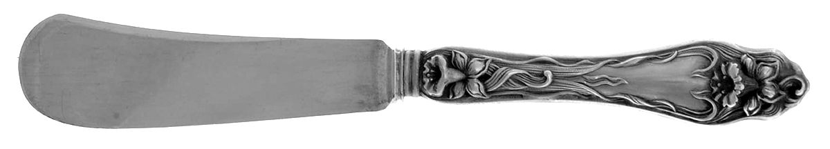 Narcissus (Sterling, 1903) Hlw Hndl Butter Spreader (Slvpt Bld) by Lunt Silver-1