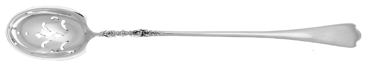 Nellie Custis (Sterling, 1915) Pierced Bowl Long Handle Olive Spoon by Lunt Silver-1