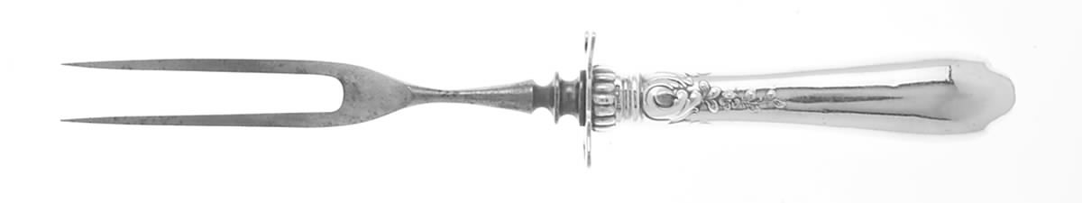Nellie Custis (Sterling, 1915) Small Steak Carving Fork with Stainless Prongs by Lunt Silver-1
