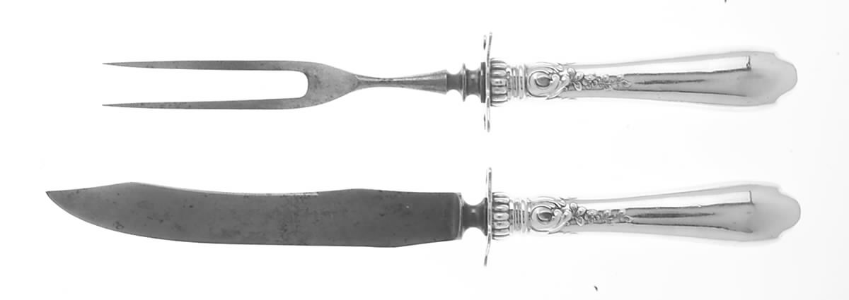 Nellie Custis (Sterling, 1915) Small Stainless Blade 2-Piece Steak Carving Set by Lunt Silver-1