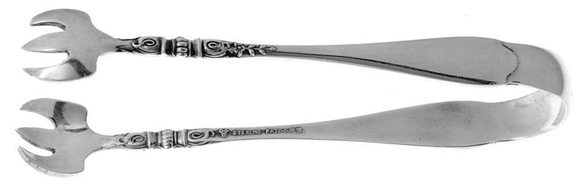 Nellie Custis (Sterling, 1915) Bon Bon Tongs by Lunt Silver-1