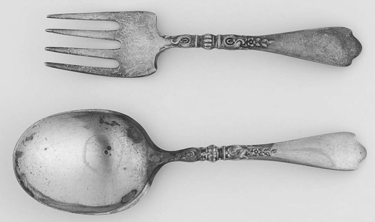 Nellie Custis (Sterling, 1915) 2 Pc Baby Set (BF, BS) by Lunt Silver-1