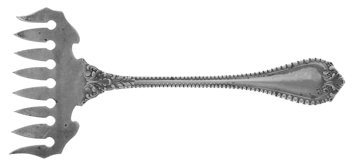 Old Colony (Sterling, 1895) Large Solid Tined Sardine Serving Fork by Lunt Silver-1