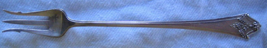 Orleans (Sterling, 1914) Short Handle Pickle/Olive Fork by Lunt Silver-1