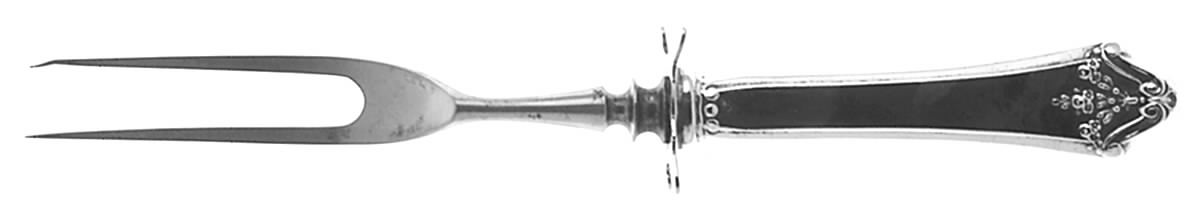 Orleans (Sterling, 1914) Small Steak Carving Fork with Stainless Prongs by Lunt Silver-1