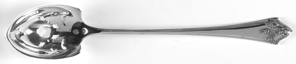 Orleans (Sterling, 1914) Pierced Bowl Short Handle Olive Spoon by Lunt Silver-1