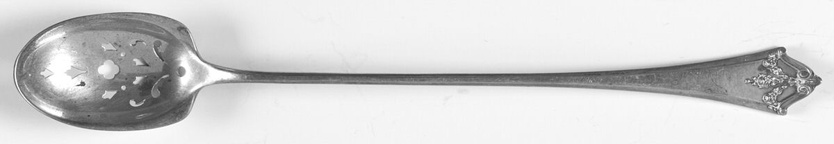Orleans (Sterling, 1914) Pierced Bowl Long Handle Olive Spoon by Lunt Silver-1