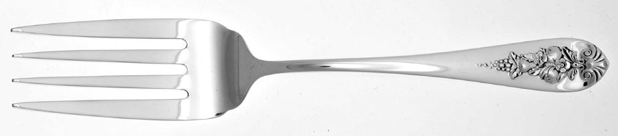 Pendant of Fruit (Sterling, 1939) Small Solid Cold Meat Serving Fork by Lunt Silver-1