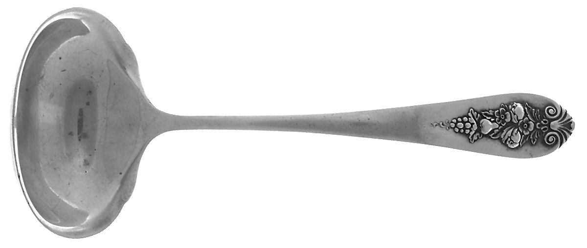 Pendant of Fruit (Sterling, 1939) Solid Gravy Ladle by Lunt Silver-1