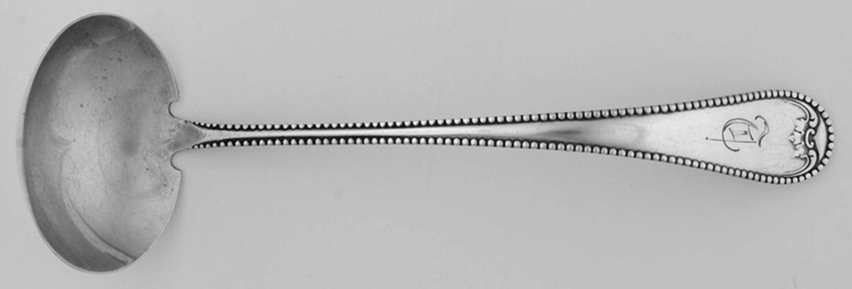 Priscilla (Sterling, 1897) Monogramed Solid Piece Cream Ladle by Lunt Silver-1