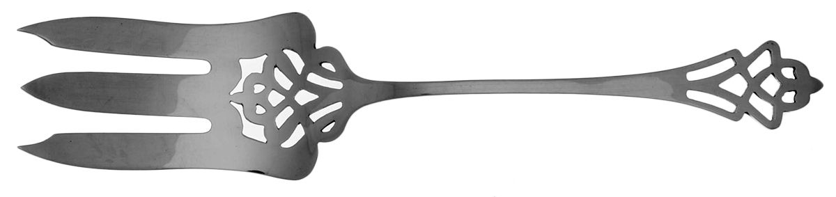 Pynchon (Sterling, 1910) Medium Solid Cold Meat Serving Fork by Lunt Silver-1