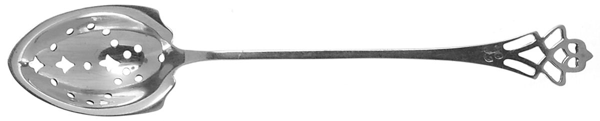 Pynchon (Sterling, 1910) Pierced Bowl Short Handle Olive Spoon by Lunt Silver-1