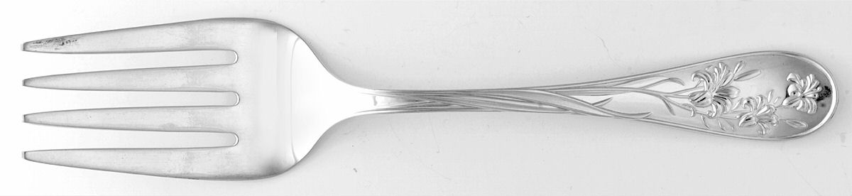 Quintessence (Sterling, 1990) Small Solid Cold Meat Serving Fork by Lunt Silver-1