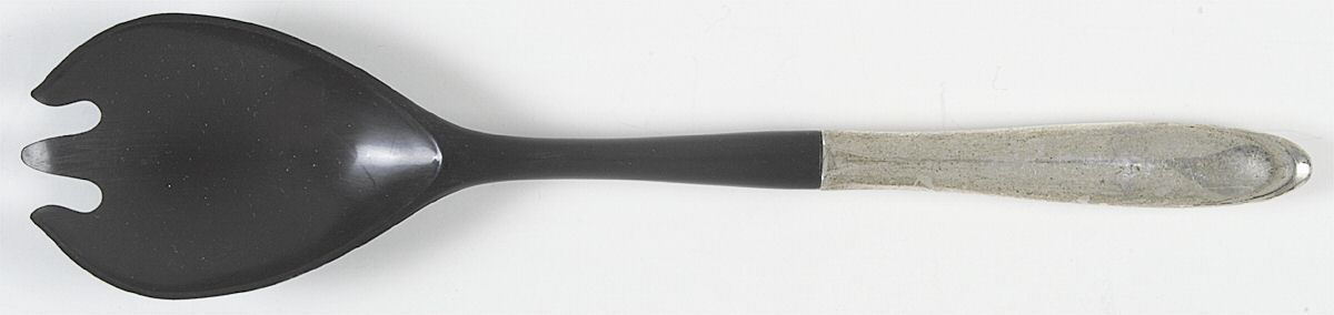 Raindrop (Sterling, 1959) Salad Serving Fork with Plastic Prongs by Lunt Silver-1