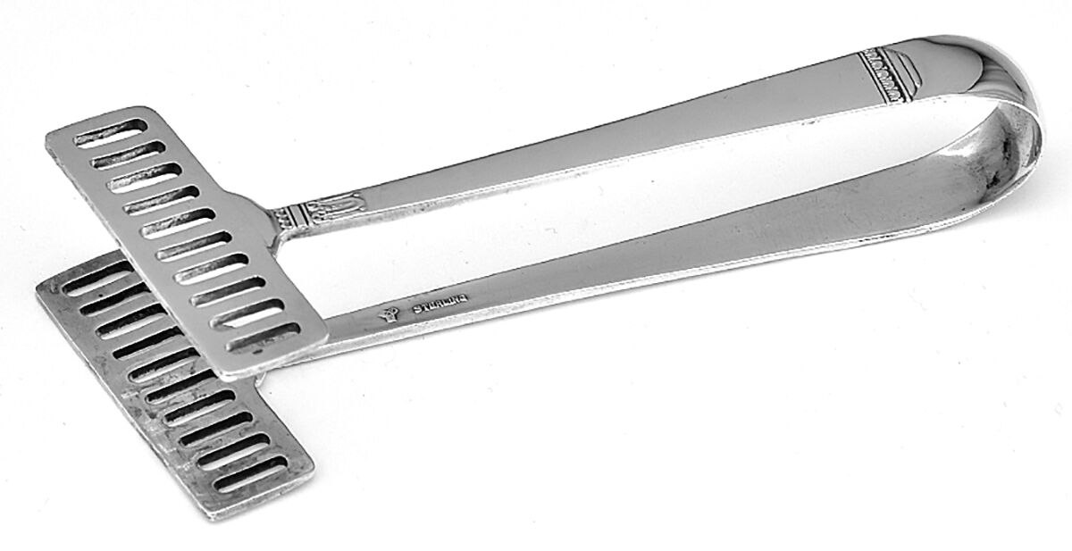 Regency (Sterling, 1935) Solid Bacon Serving Tongs by Lunt Silver-1