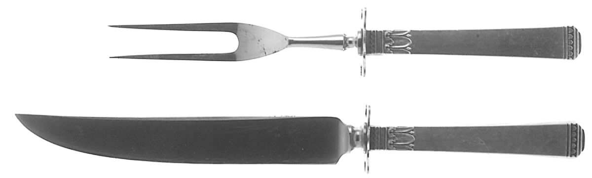 Regency (Sterling, 1935) 2 Piece Small Carving Set W/ Sterling Guard by Lunt Silver-1