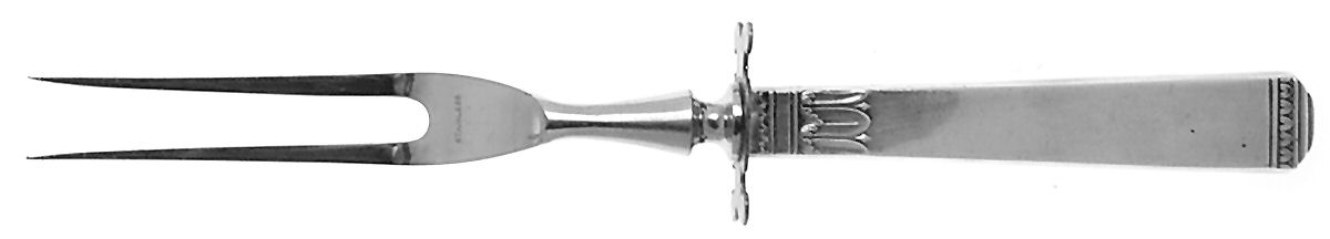 Regency (Sterling, 1935) Lg Carving/Roast Fork-Stn Prong w/Sterling Guard by Lunt Silver-1